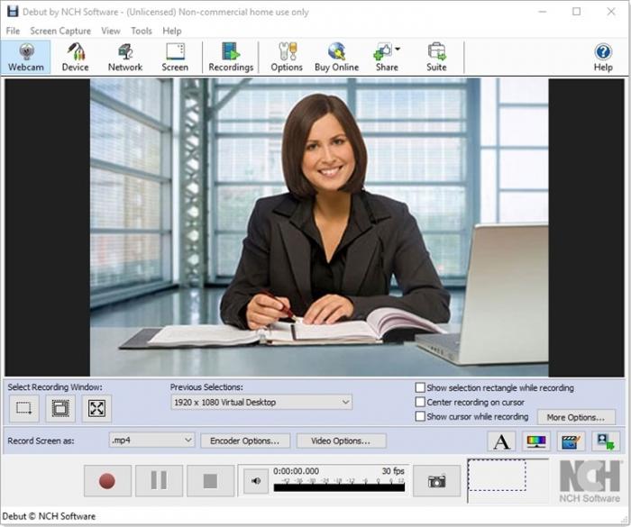 Debut video capture software