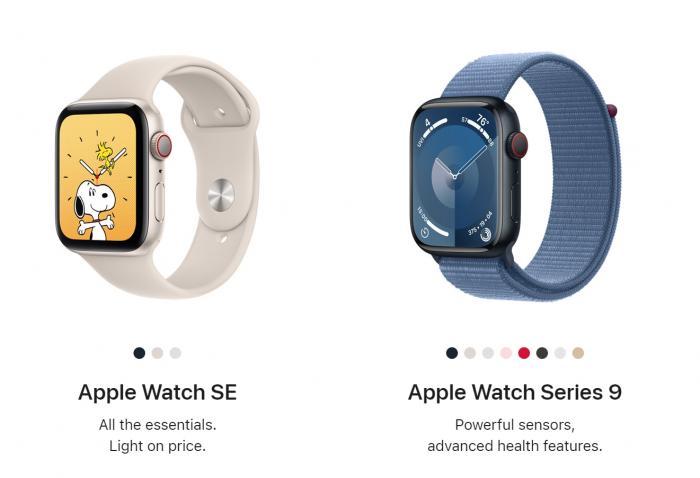 Apple Watch SEとApple Watch Series 9